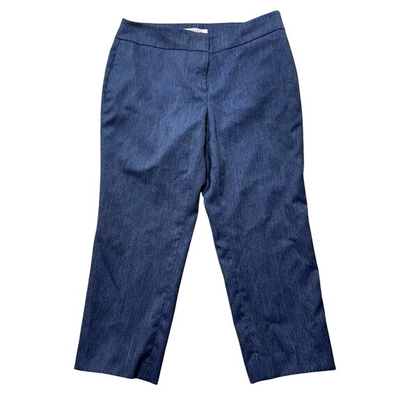 Kasper Womens Denim Trousers Size 12 Mid-Rise Straight Leg Made In Vietnam - Picture 1 of 9